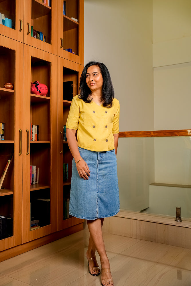 Soft Mustard Yellow Button Down Top