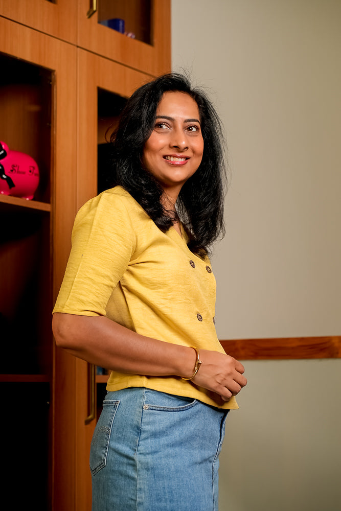 Soft Mustard Yellow Button Down Top