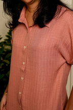 Soft Dusty Pink Relaxed Button Shirt