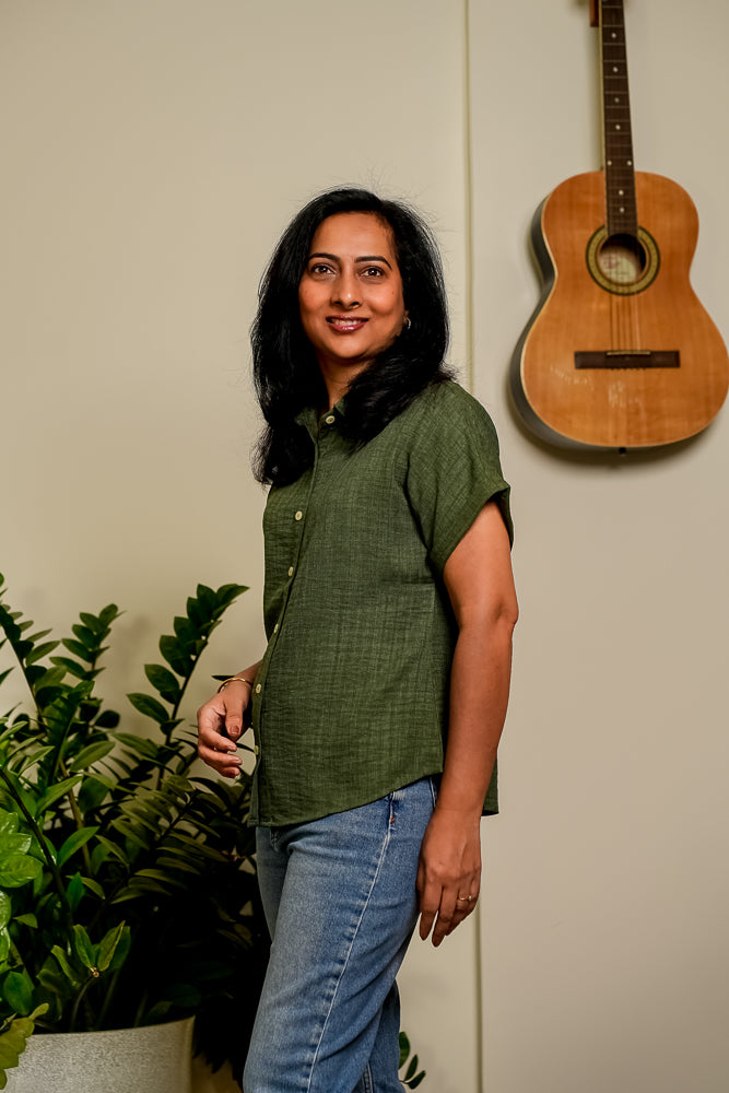 Olive Green Relaxed Button Shirt