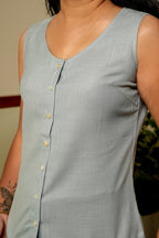 Cotton Sleeveless Powder Blue Top