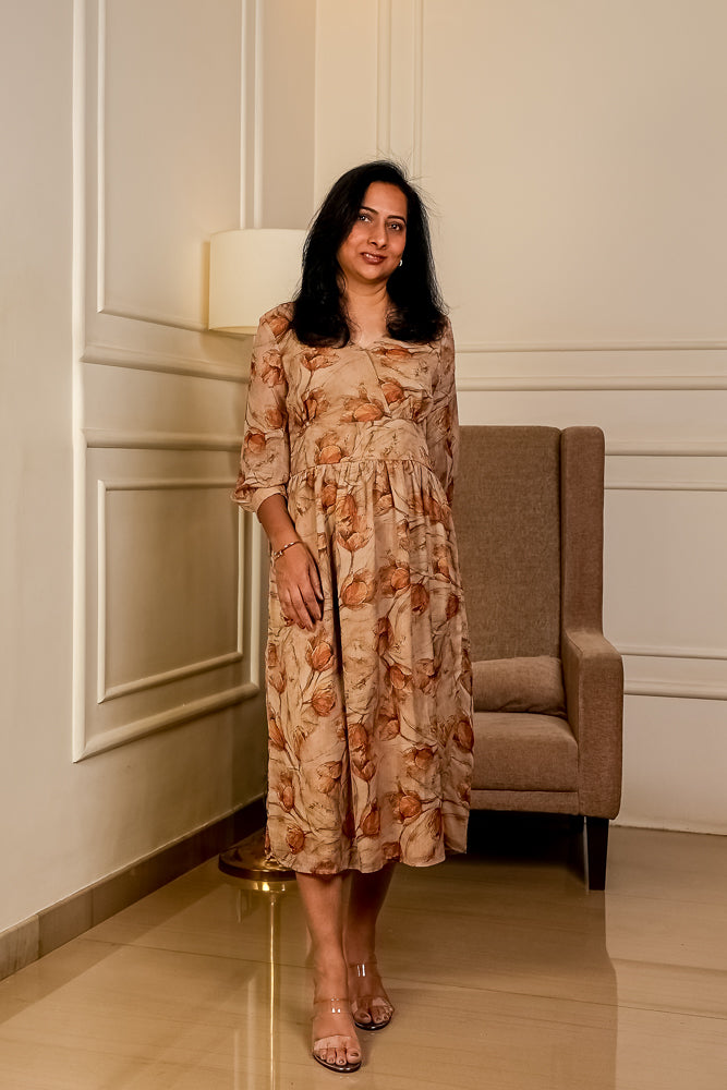 Soft Floral A-line Dress