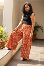 Rust Bloom Wide Leg Palazzo Pant