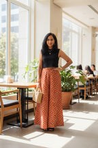 Rust Bloom Wide Leg Palazzo Pant